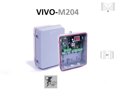 Cuadro de maniobras VIVO-M204 para puertas batientes, corredera y basculante con motores monofásicos 